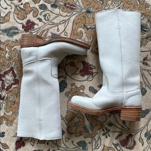 Vintage White Frye Boots